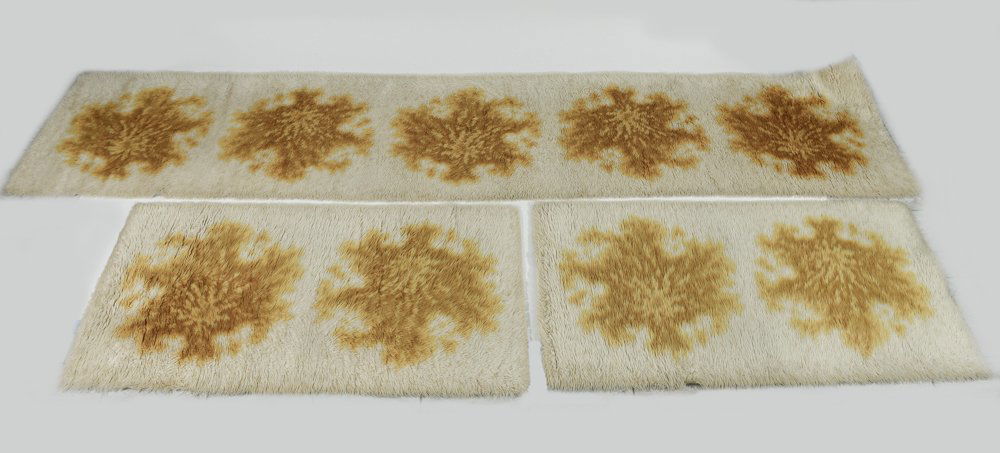 GROUP OF 3 DANISH 1960'S WOOL RYA RUGS (1 of 9)