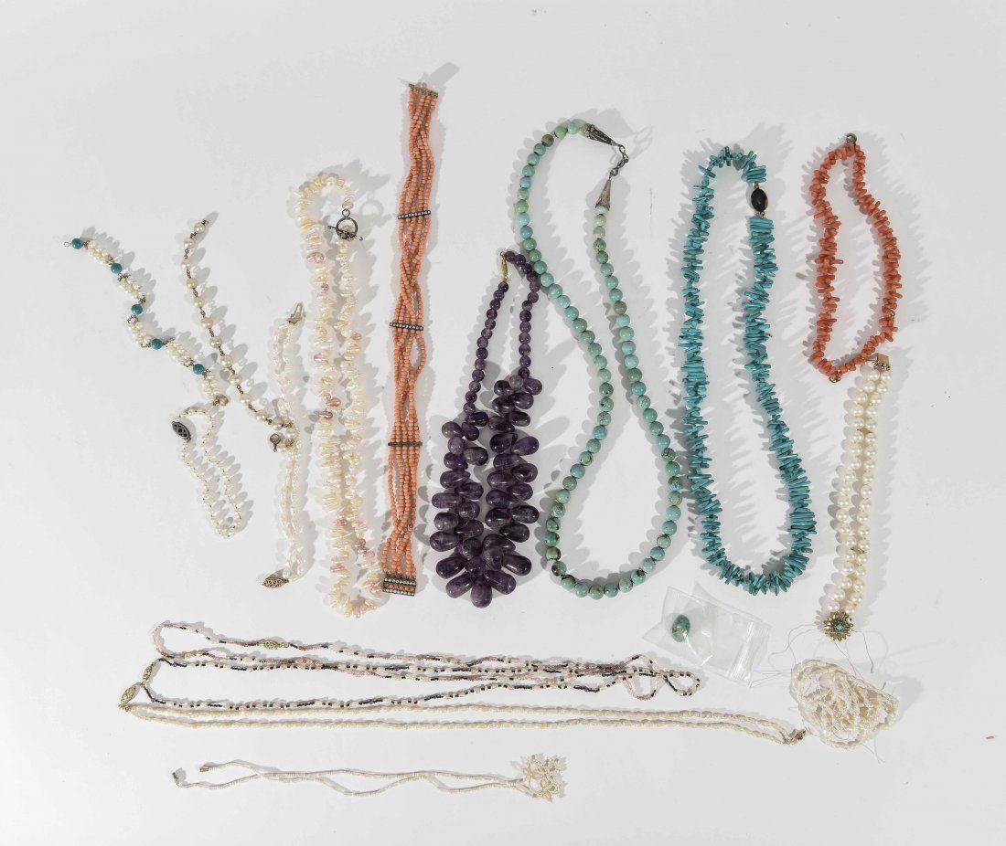 GROUPING OF NATURAL STONE & PEARL JEWELRY (1 of 8)