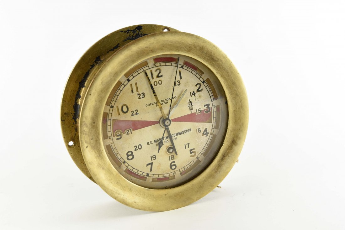 CHELSEA BRASS RADIO ROOM SHIPS CLOCK (1 of 7)