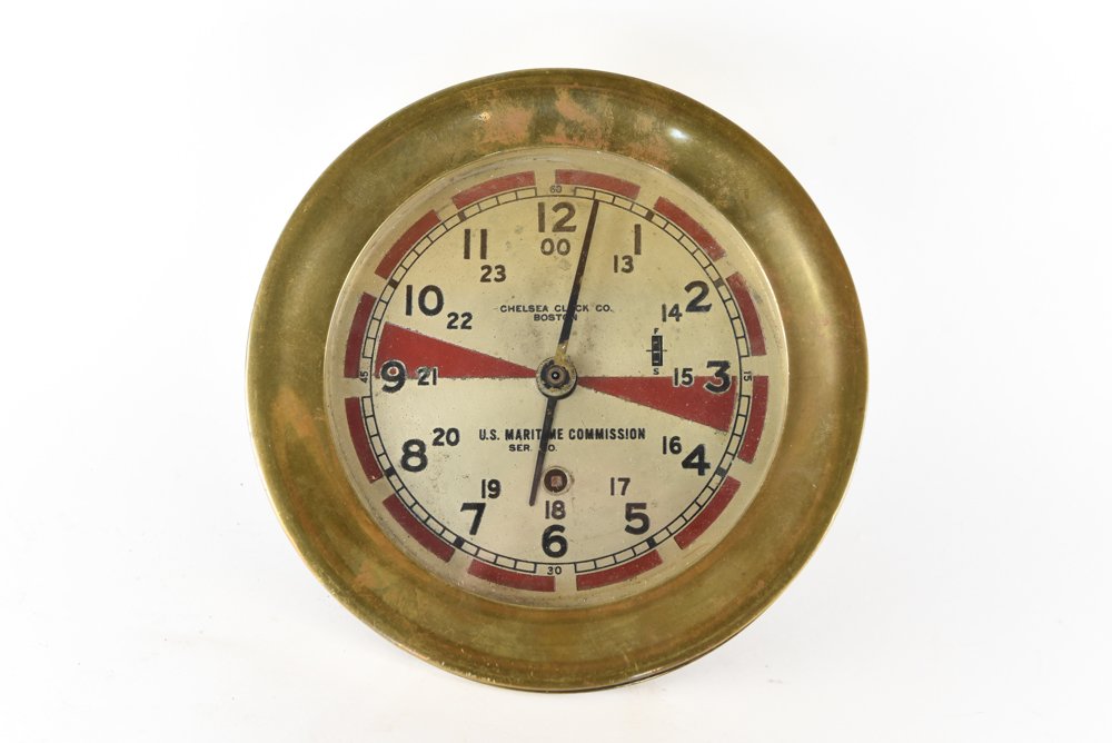 CHELSEA BRASS RADIO ROOM SHIPS CLOCK (1 of 6)
