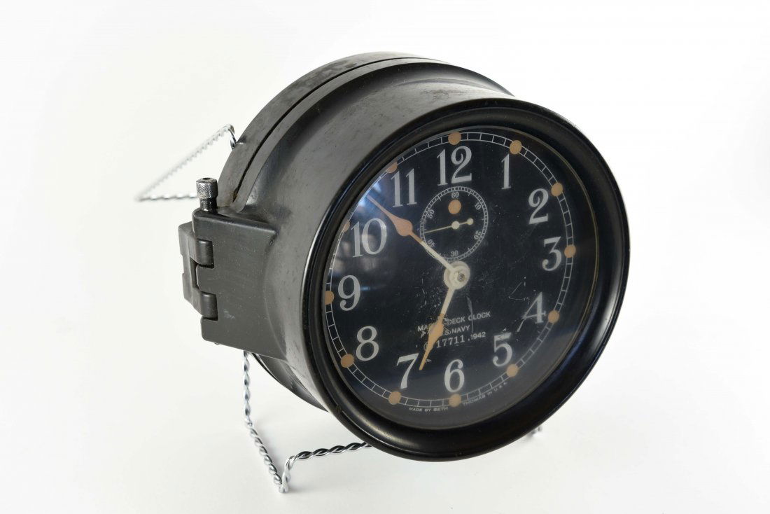 1942 SETH THOMAS MK I US NAVY SHIPS DECK CLOCK (1 of 6)