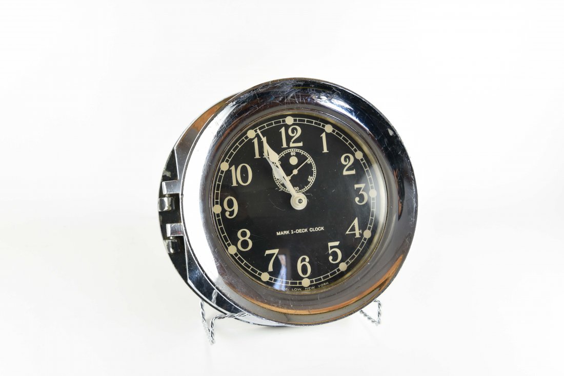 M. LOW NICKEL SHIPS DECK CLOCK (1 of 6)
