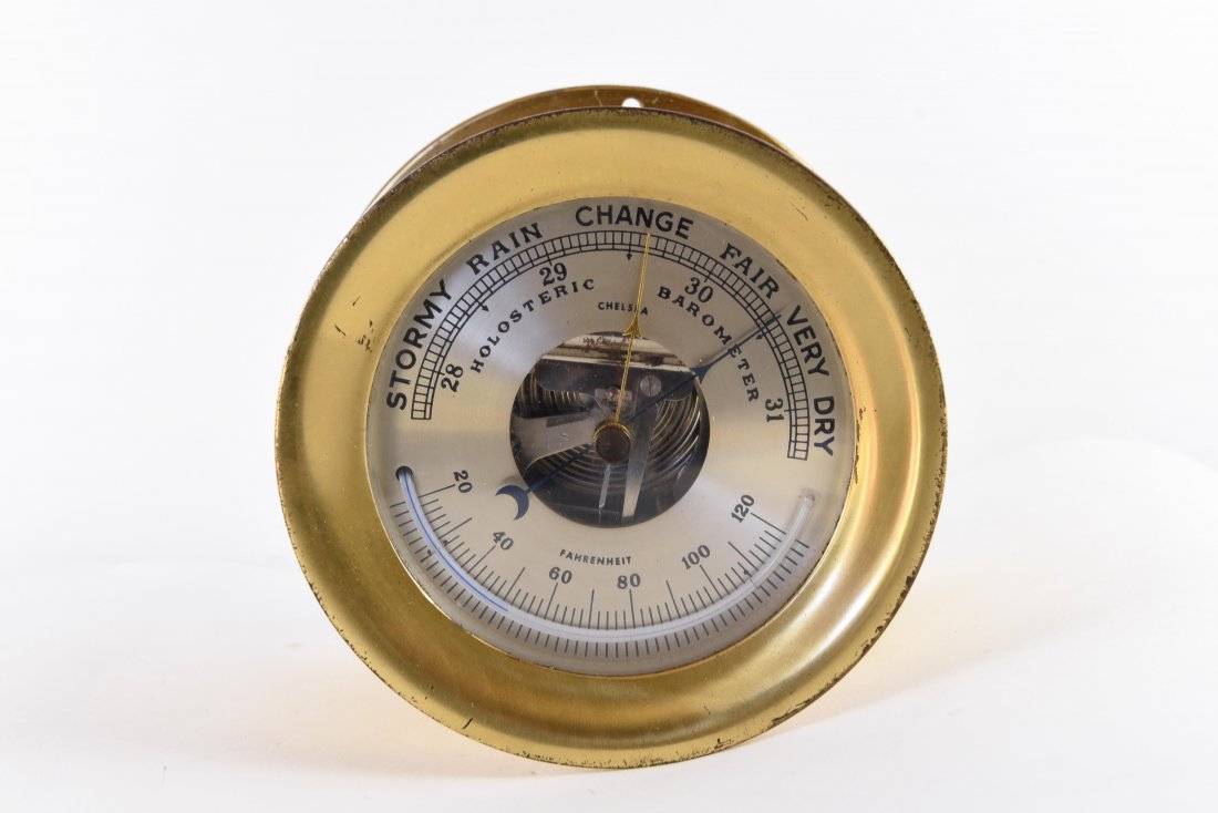CHELSEA BRASS SHIP'S BAROMETER (1 of 5)