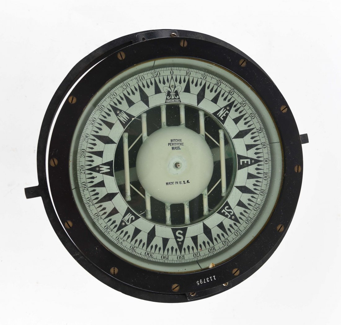 RICHIE COMPASS: Dimensions: 5" x 10" Dia Condition: Ring is seperated
