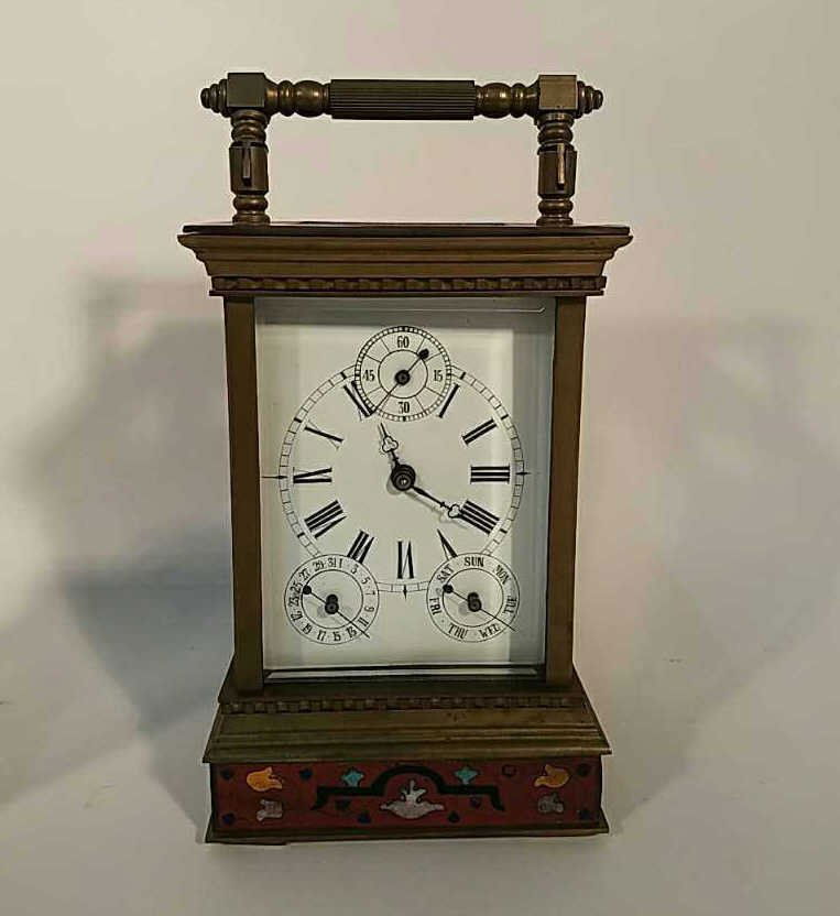 CARRIAGE CLOCK W/ CHAMPLEVE ENAMEL (1 of 8)