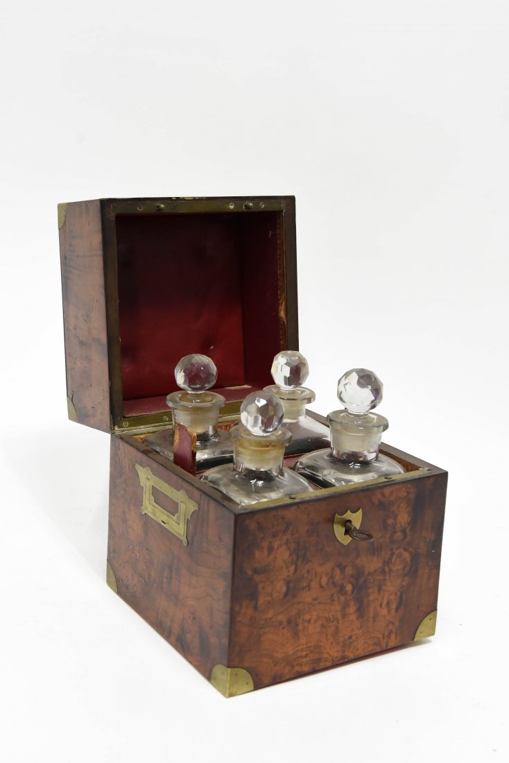 ANTIQUE TANTALUS DECANTER BOX (1 of 10)