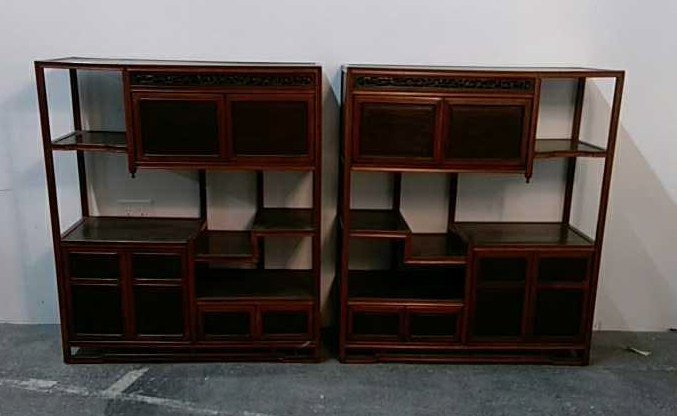 PAIR OF ROSEWOOD TANSU CABINETS: Dimensions: H 35" x W 31.5" x D 14.25" Condition: No issues to note.