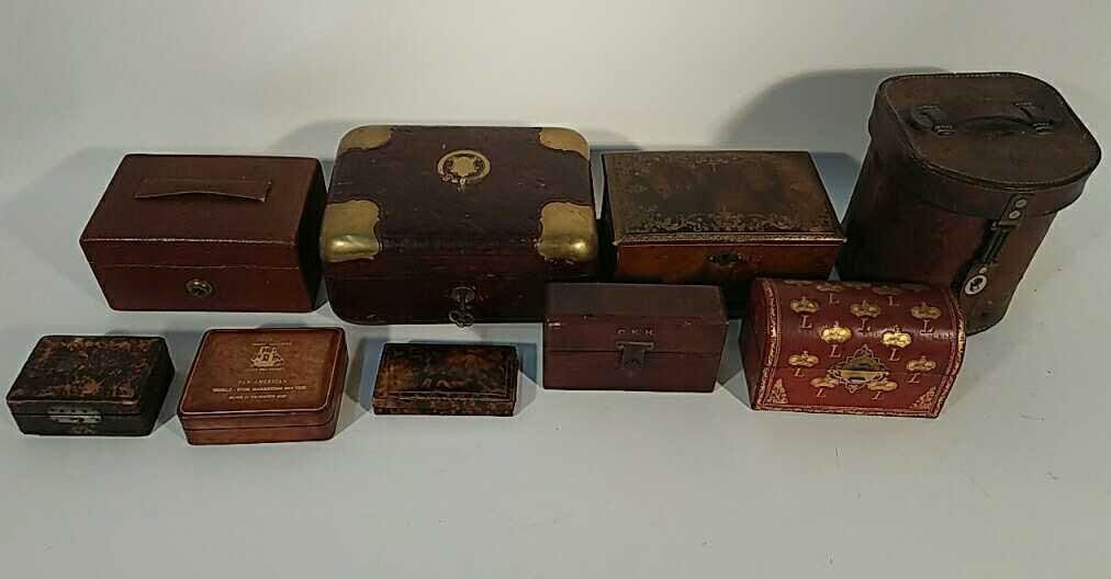 GROUP OF LEATHER BOXES ETC. (1 of 7)