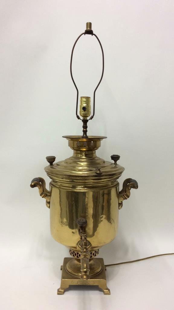 RUSSIAN BRASS SAMOVAR LAMP (1 of 6)