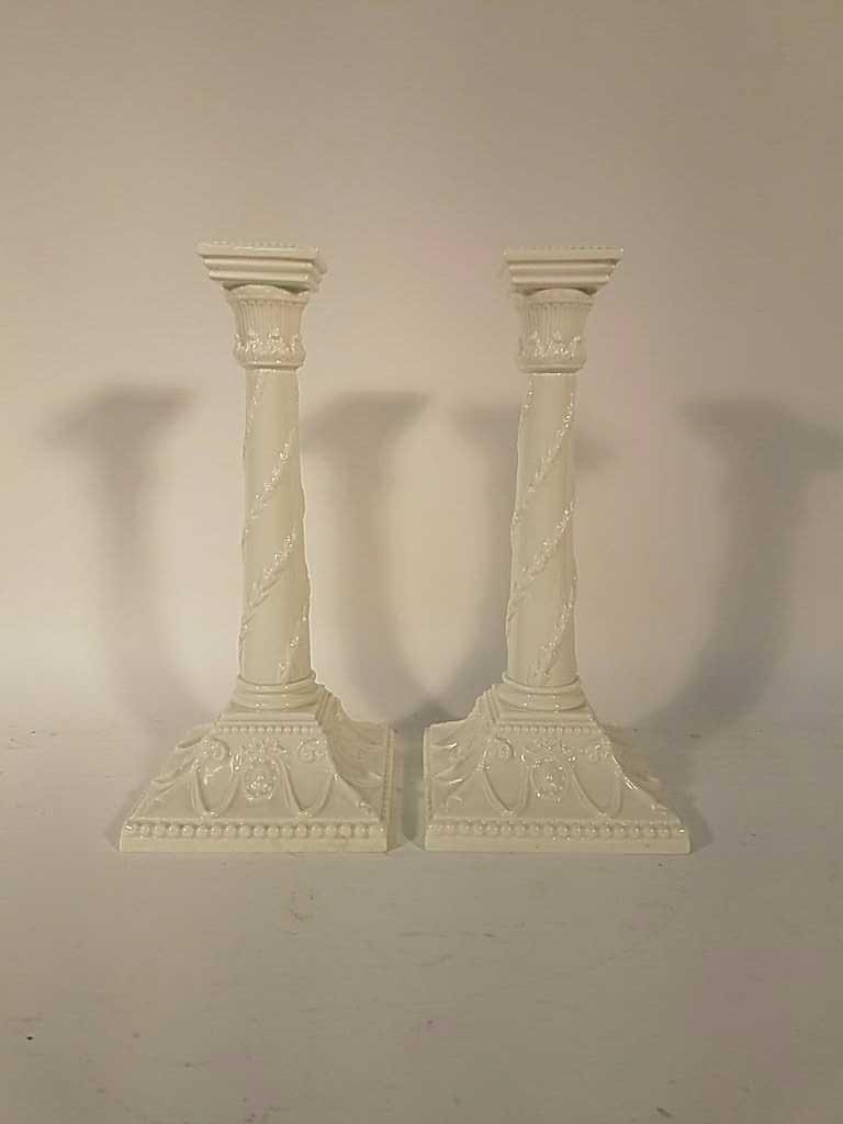 PAIR ROYAL WORCESTER CANDLESTICKS (1 of 5)