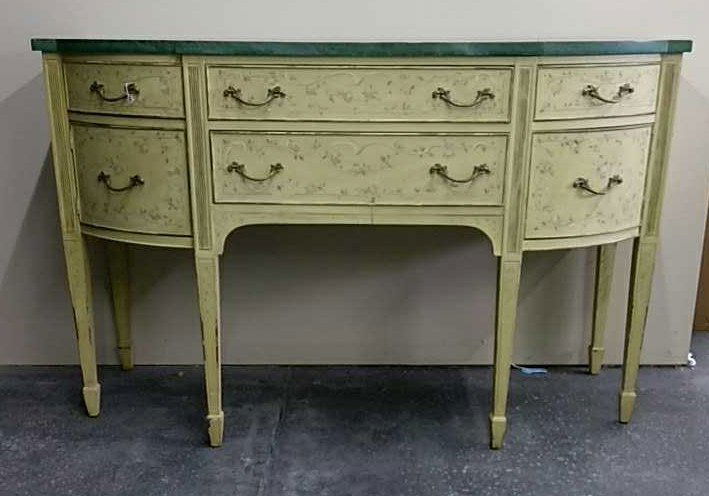 PAINT DECORATED DEMILOON BUFFET / SERVER (1 of 7)