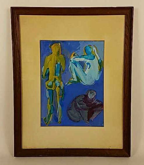 MODERN FIGURAL SIGNED PAINTING (1 of 5)