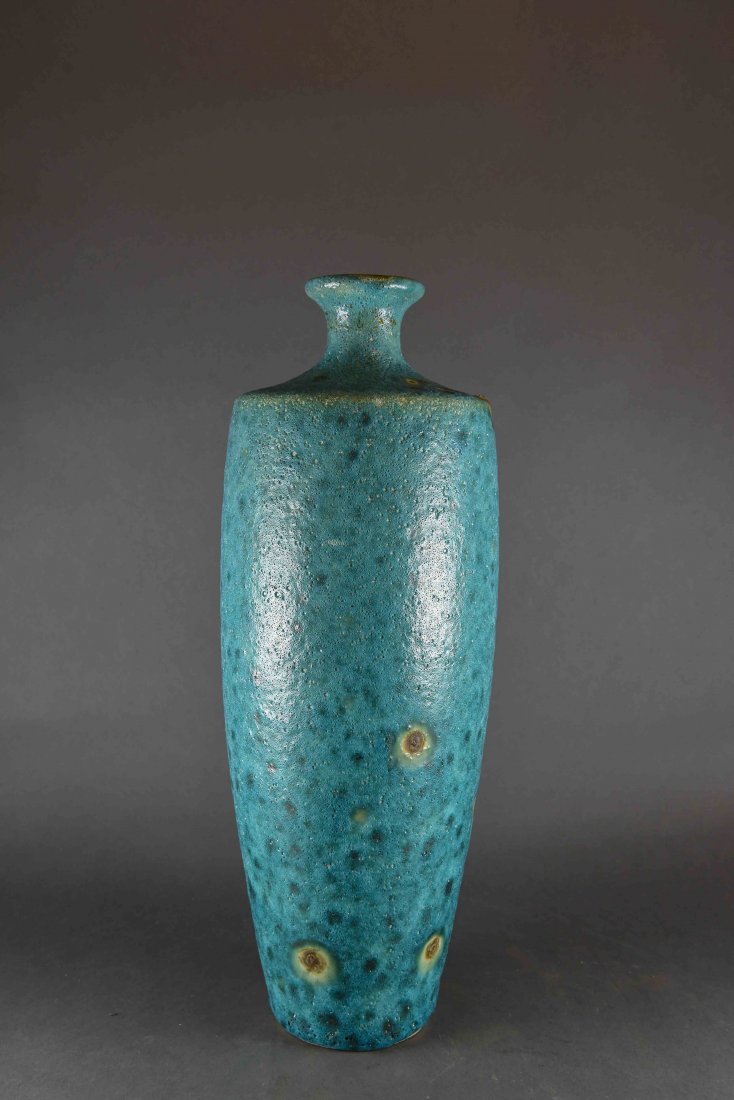 LARGE GAMBONE ITALIAN CERAMIC BLUE VASE (1 of 8)