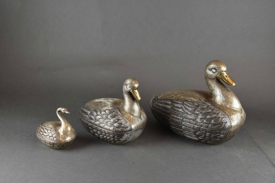 CARTIER TANE STERLING SILVER DUCK BOXES (1 of 10)