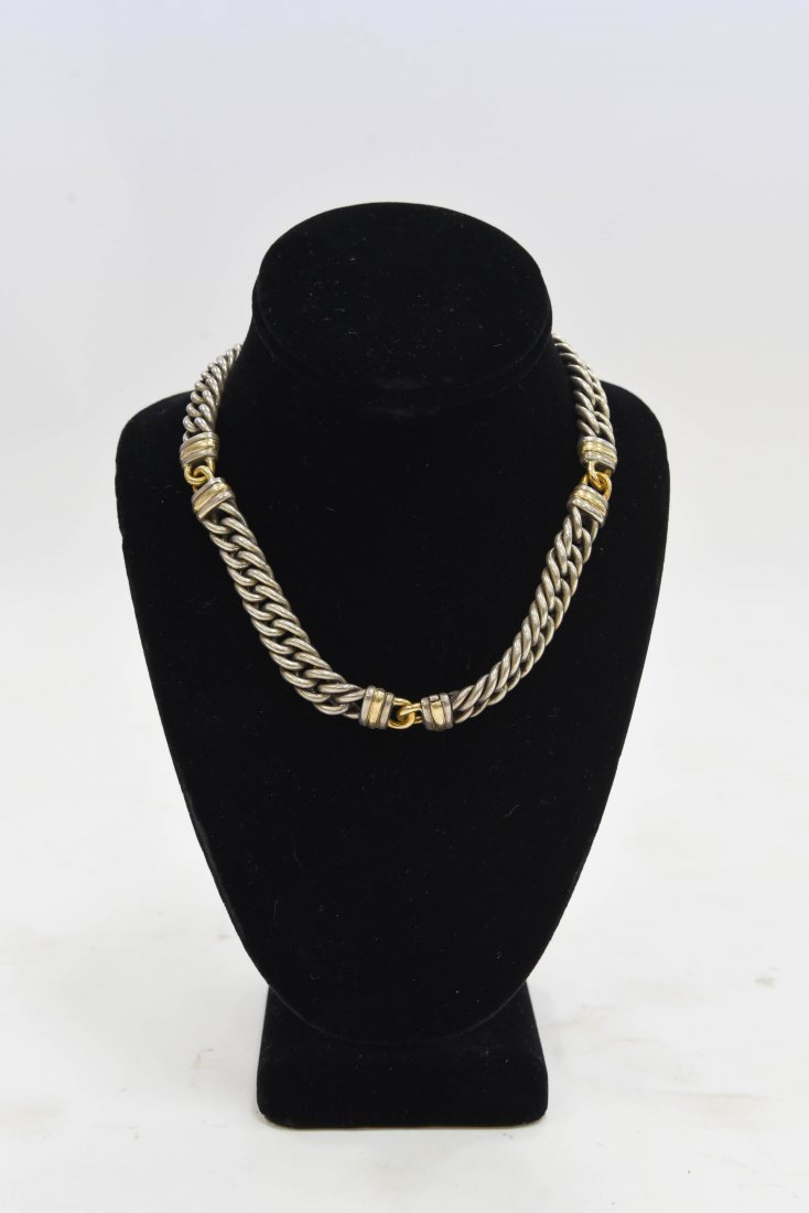HERMES STERLING AND GOLD NECKLACE (1 of 7)