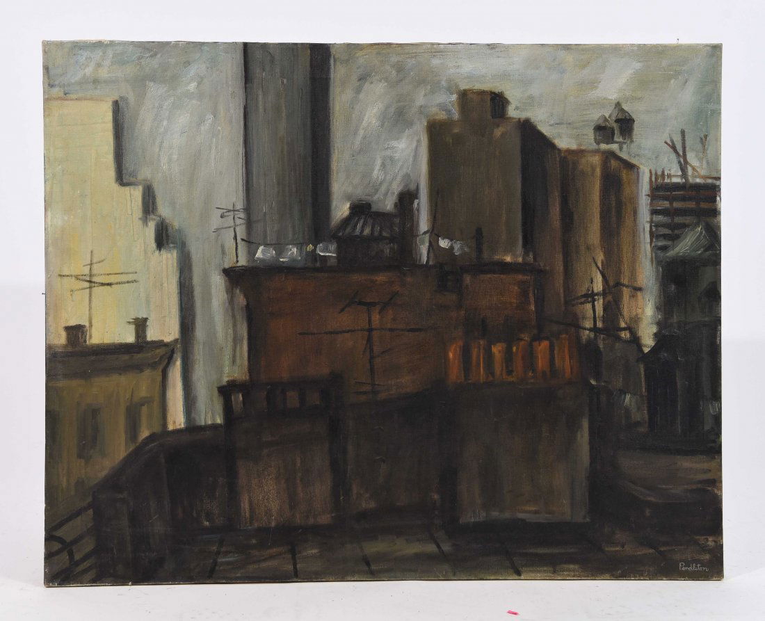 MID-CENTURY CITY SCAPE O/C ROOFTOP SCENE (1 of 10)