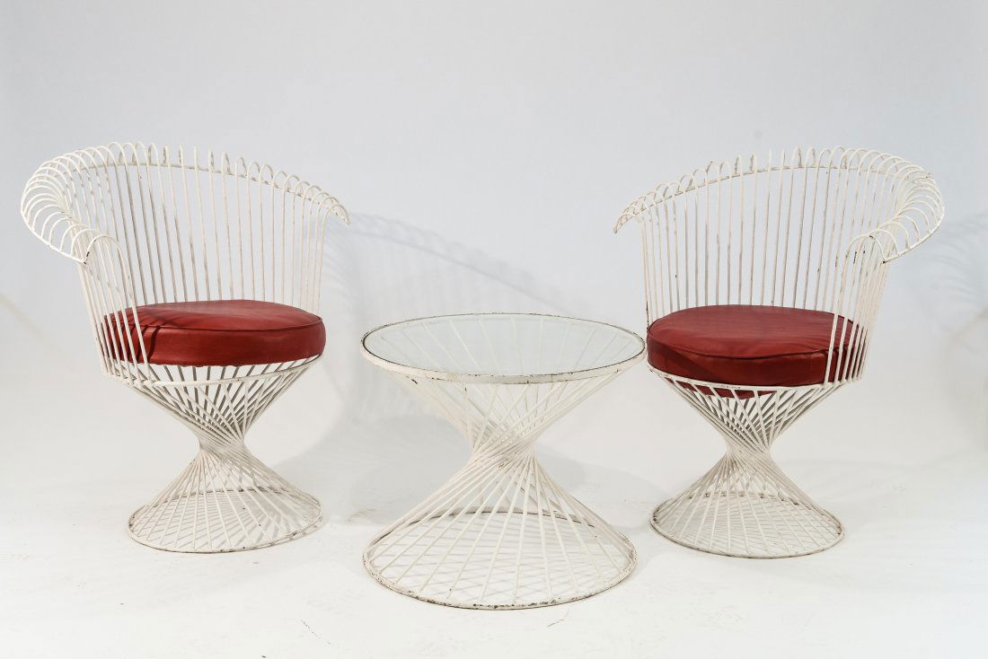 MATHIEU MATEGOT PAINTED METAL PATIO SET C. 1950 (1 of 9)