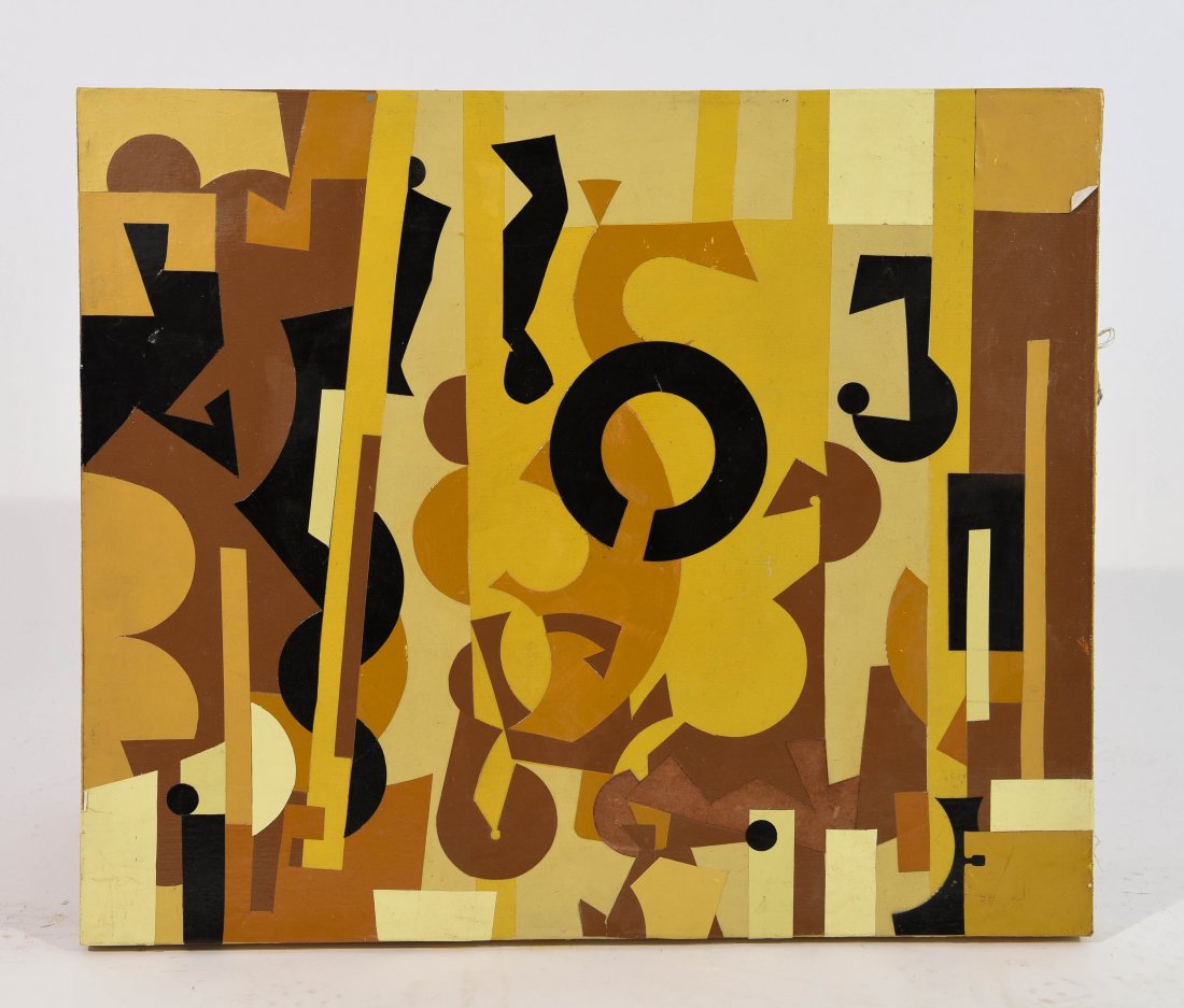 YELLOW AND BROWN GEOMETRIC ABSTRACT (1 of 8)