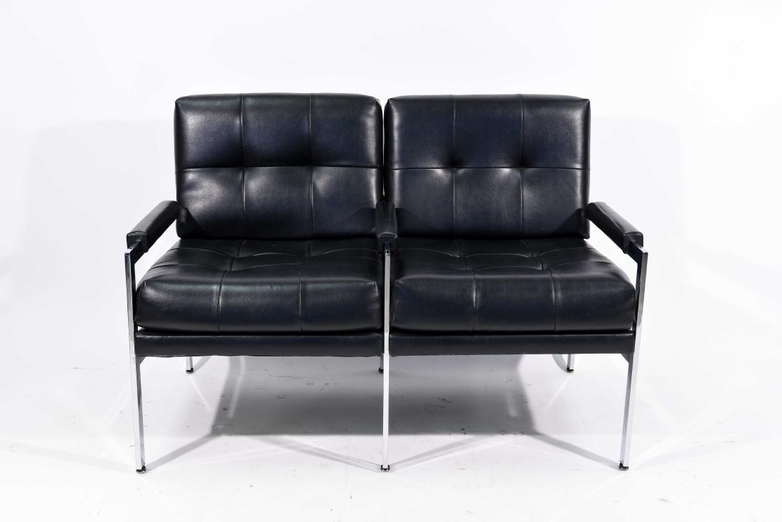 MID-CENTURY PATRICIAN BLACK LEATHER CHAIR (1 of 10)