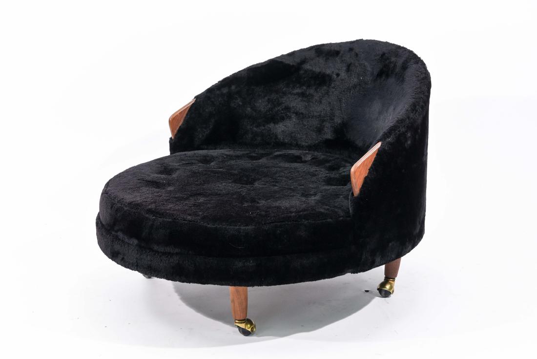 ADRIAN PEARSALL HAVANA CHAIR: Labeled Craft Associates on underside. Dimensions: H 27.5" x D 38" Condition: Some tears to under lining.