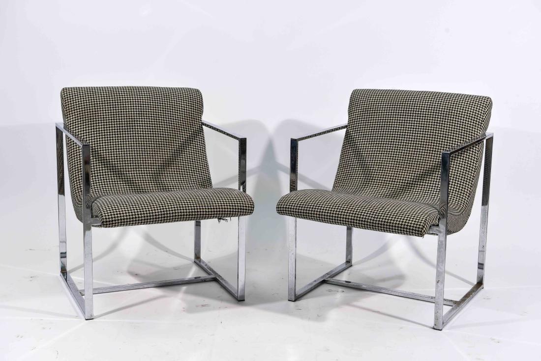 PAIR OF MILO BAUGHMAN STYLE CHAIRS (1 of 10)