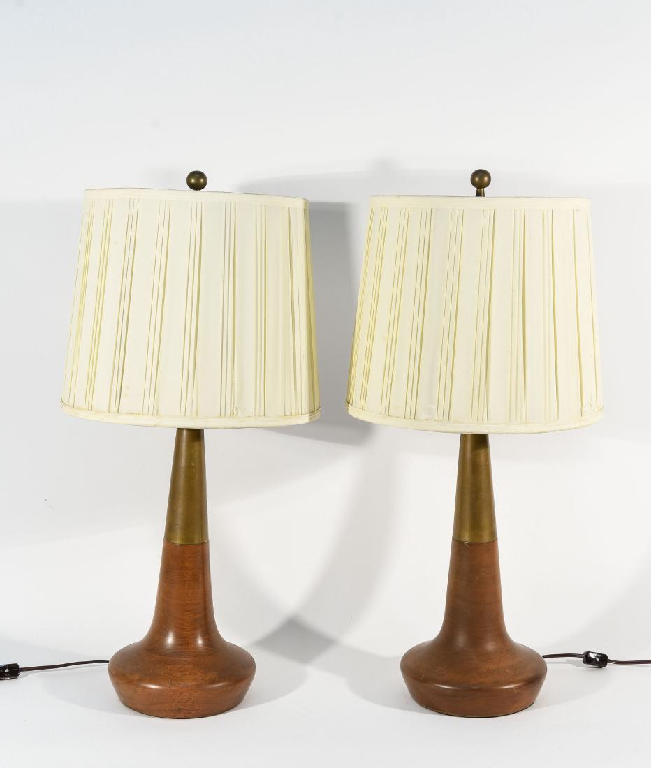 PAIR OF LIGHTOLIER TABLE LAMPS W/ ORIGINAL SHADES (1 of 12)