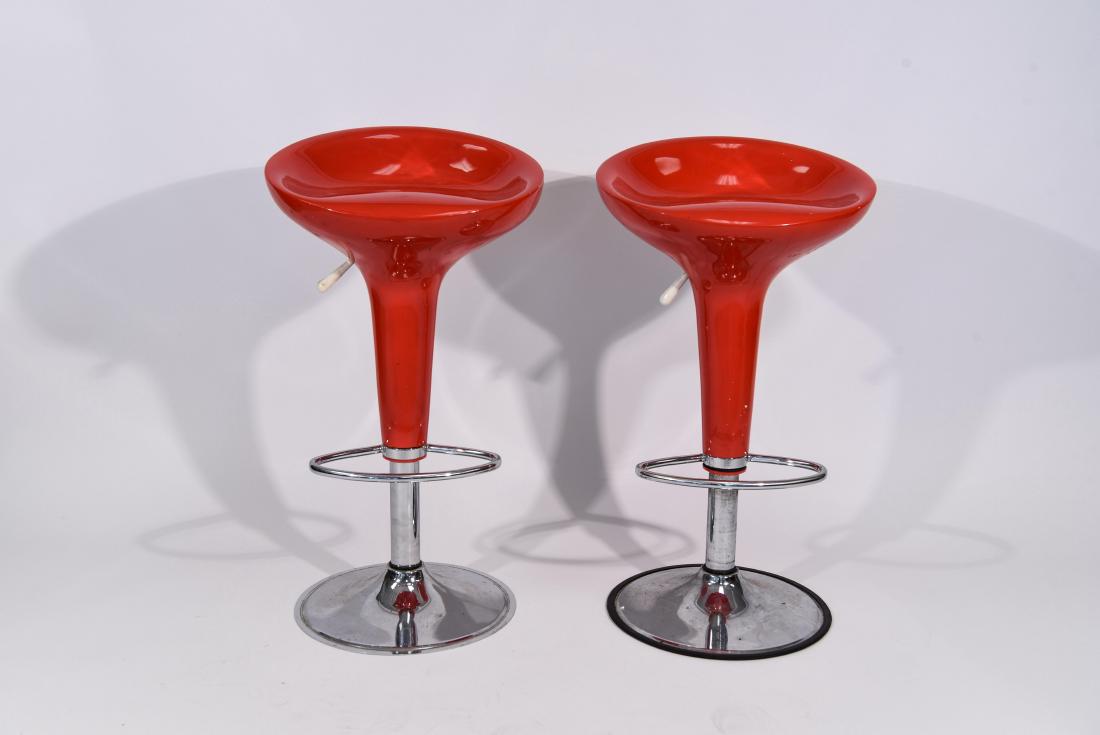 PAIR OF RED MAGIS STYLE BAR STOOLS (1 of 9)
