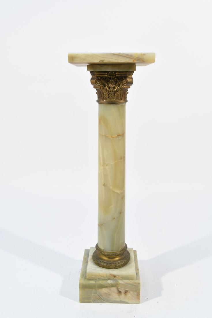 GREEN MARBLE AND GILT BRONZE PEDESTAL (1 of 8)