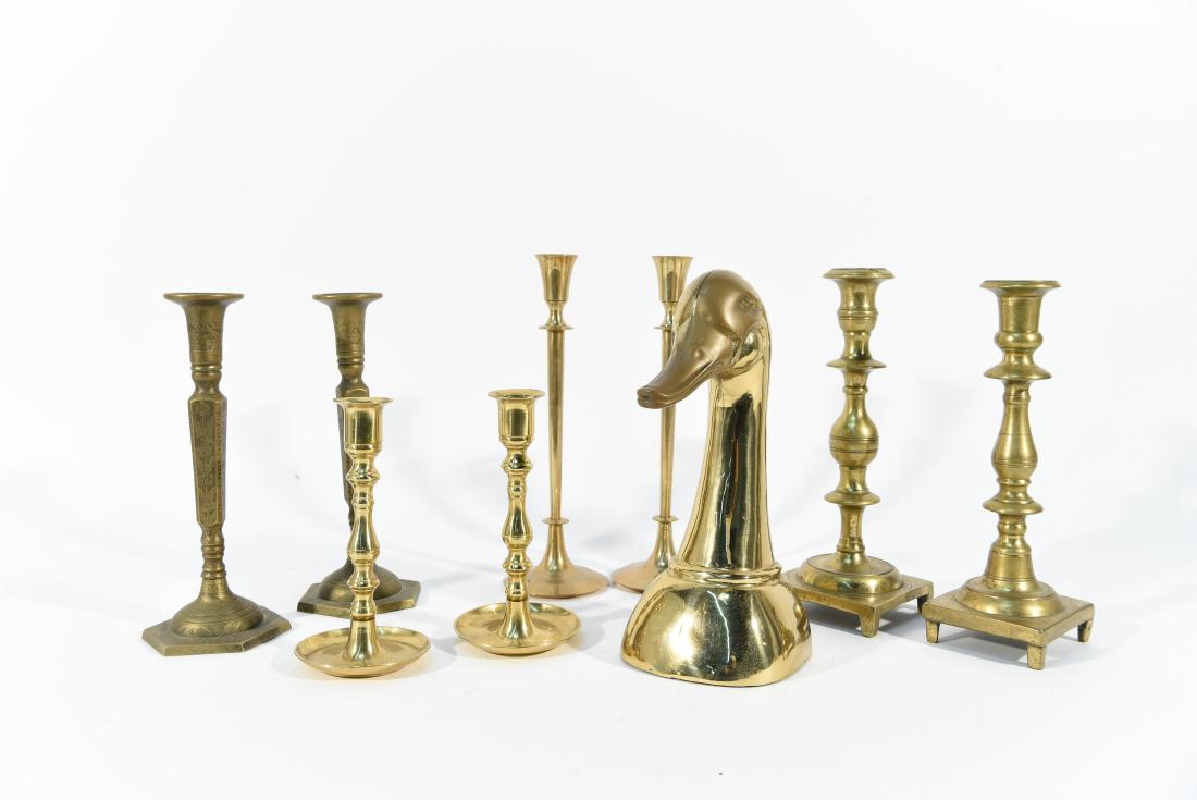 BRASS CANDLESTICKS ETC. (1 of 11)