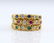 14k YG Sapphire, Ruby, Emerald and Diamond Ring, C1940.