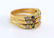 14k YG Sapphire, Ruby, Emerald and Diamond Ring, C1940. - 3