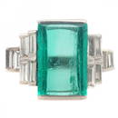 ART DECO COLOMBIAN EMERALD DIAMOND 18 KARAT GOLD RING