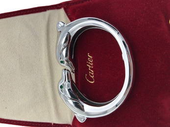 White Gold Dolphin Bangle Bracelet, Cartier.