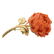 David Webb 18k Gold Coral Flower Brooch - 6