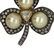 Silver & Gold Rose Cut Diamond With Cultured Pearl Broo - 4