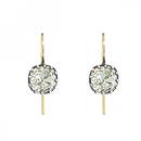 Antique Silver & Gold Old Mine Cut Diamond Earrings