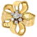 Cartier 18 Karat Yellow Gold and Diamond Flower Brooch