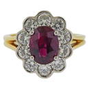 GIA Ruby Platinum 18k Gold Diamond Ring