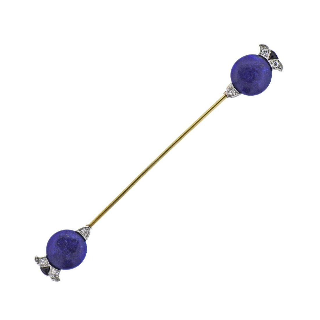 Tiffany & Co Art Deco Lapis Diamond Onyx Platinum Gold (1 of 4)