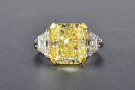 360: 7.05 ct yellow diamond ring, with GIA