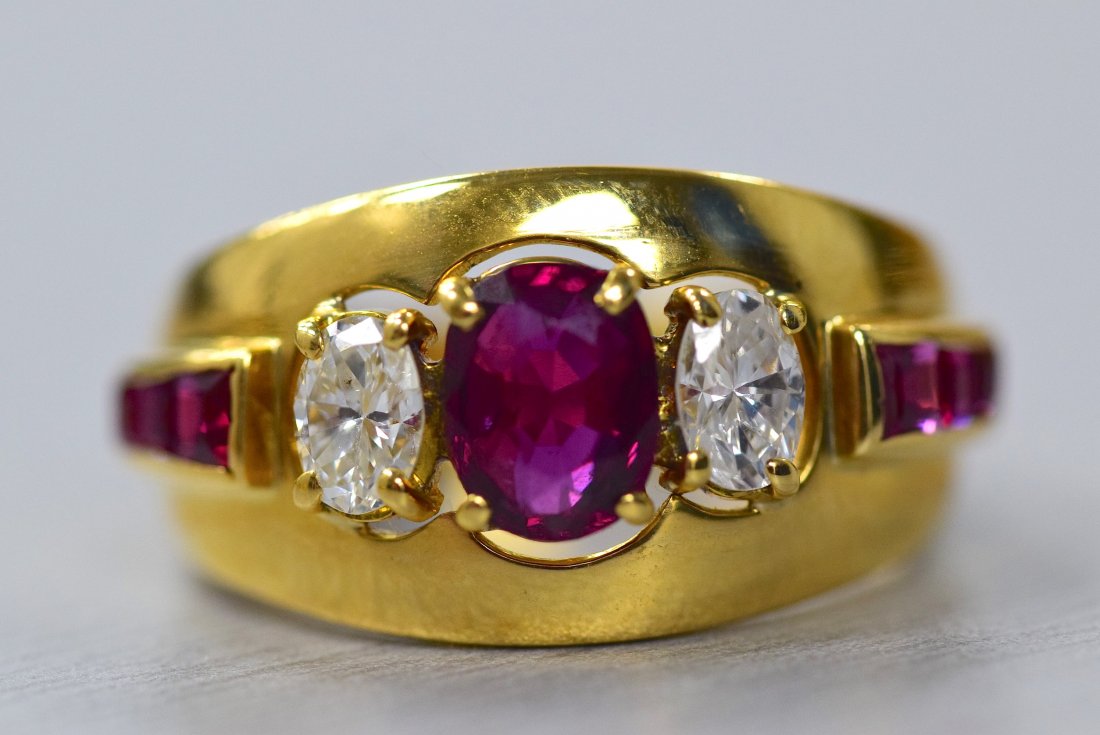 18k gold Gorgeous Ruby Ring with Diamonds (1 of 6)