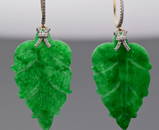 18k gold Gorgeous Jade Earrings with Diamonds.