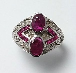 Ruby Gemstone Ring with Diamonds (1 of 5)
