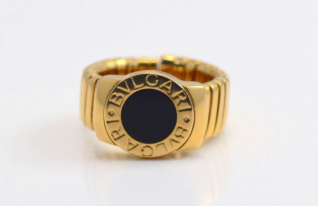 Bvlgari Onyx Flexible Gold Ring (1 of 5)