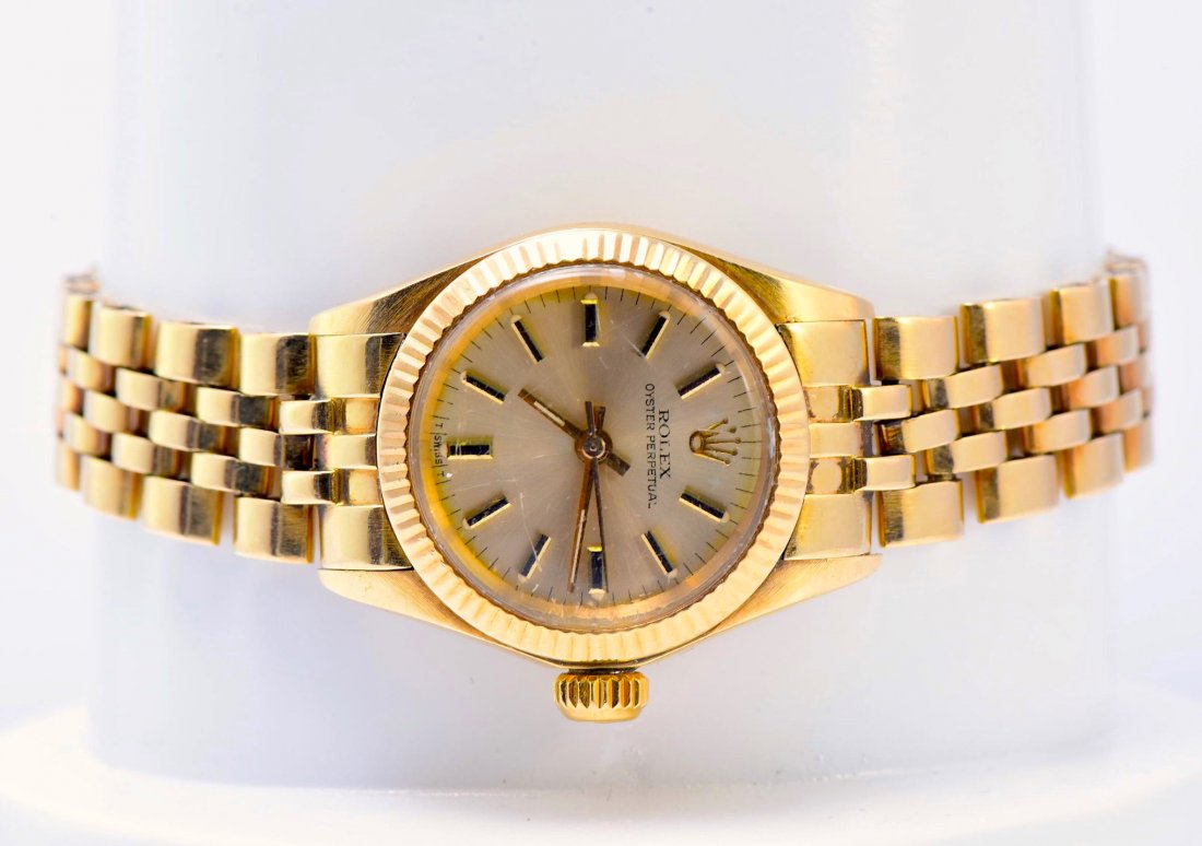 Rolex 18K Yellow Gold Ladies Watch: Brand: Rolex. Condition: Working. Material: 18K Yellow Gold. Weight: 50.9 Grams.
