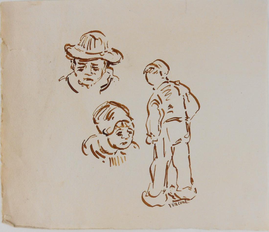 Vincent Van Gogh (1853-1890) Pen & Ink Drawing (1 of 2)