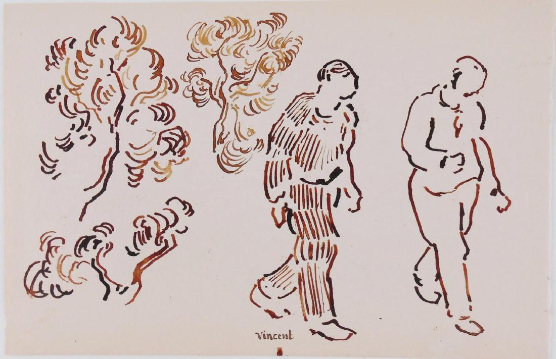 Vincent Van Gogh (1853-1890) Ink Sketch (1 of 2)