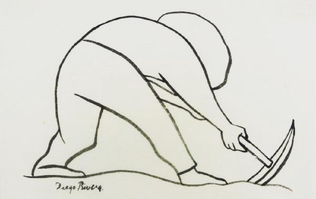 Diego Rivera (1886-1957) Ink Drawing (1 of 3)