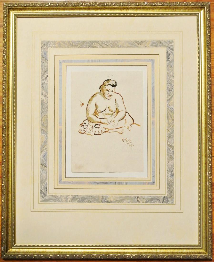 Paul Gauguin (1848-1903) Brown Ink Drawing (1 of 2)