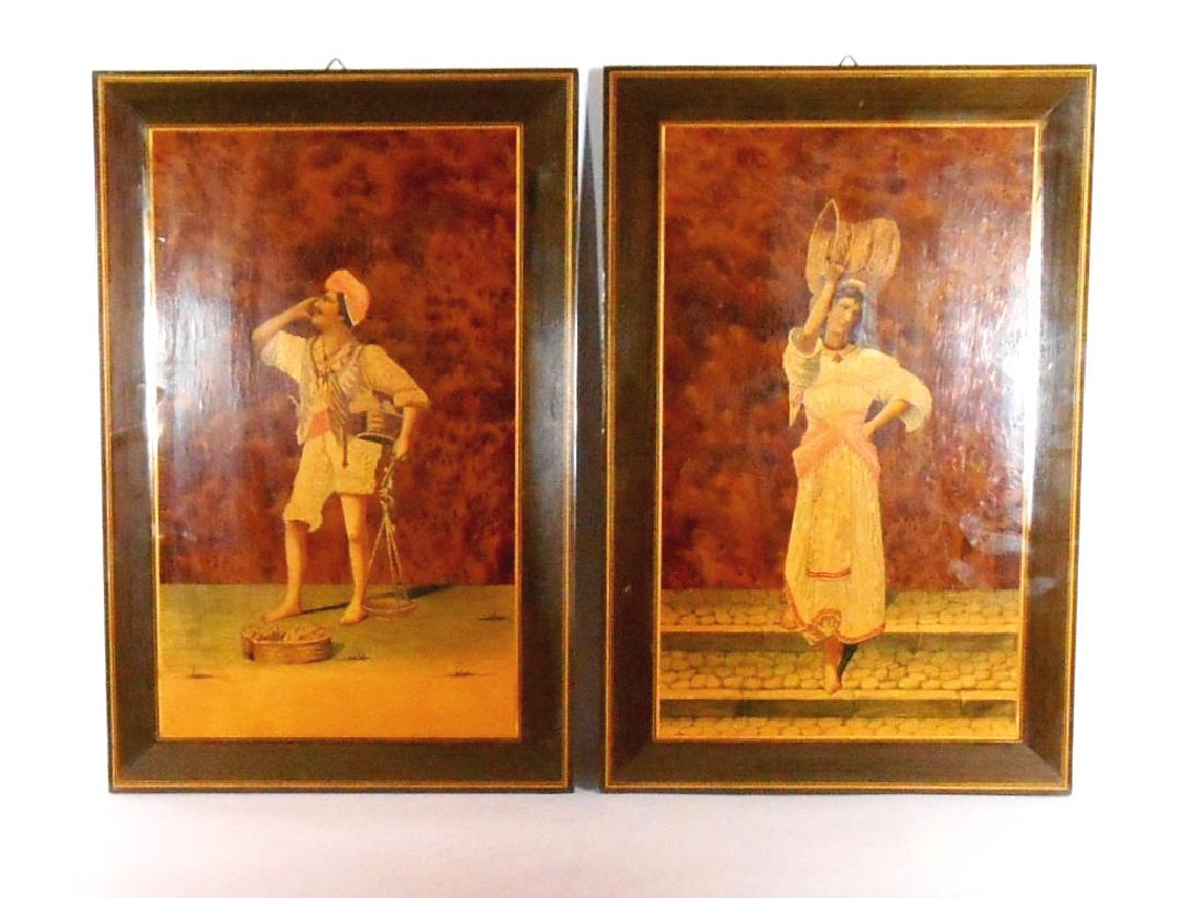 Pair Of Inlaid Italian Wood Panels, Circa 1920 (1 of 4)